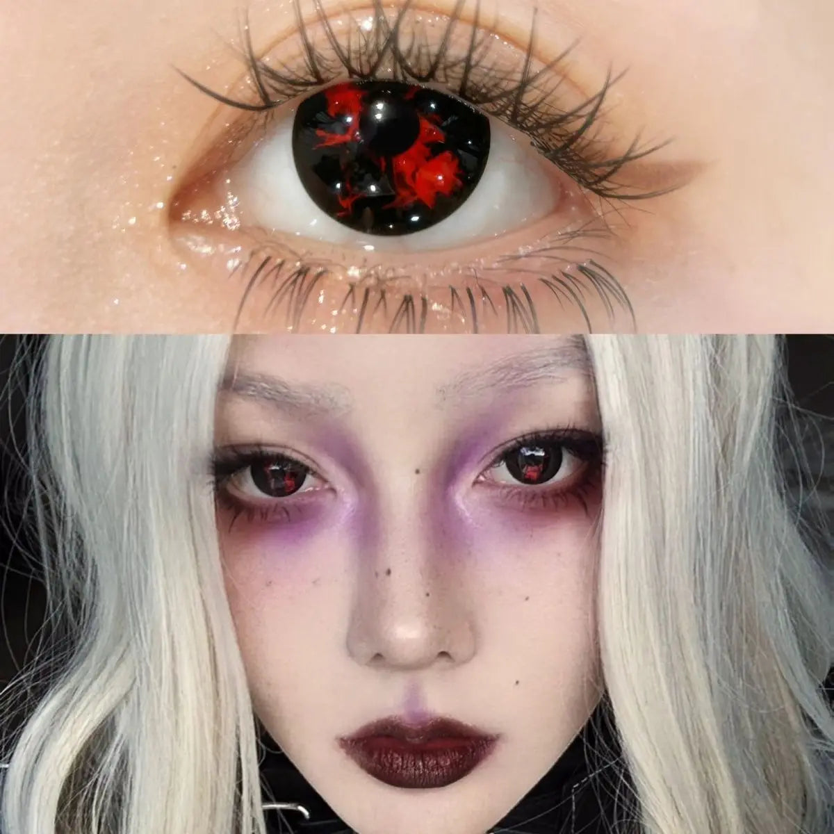 1pair Genshin Arlecchino Cosplay Color Contact Lenses Halloween Scary lens Softlens