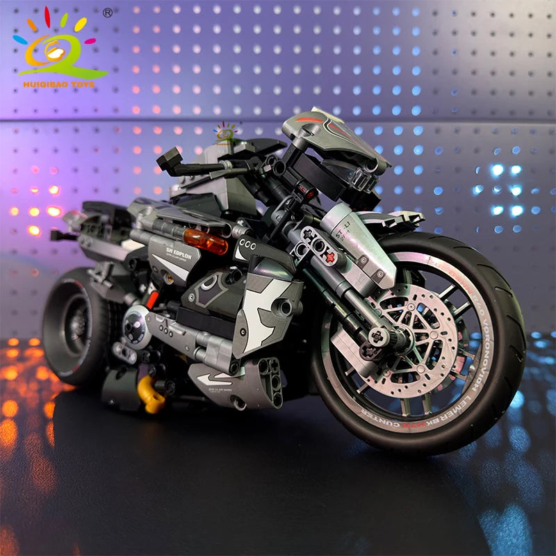New 800+PCS High-Tech Classic Motorcycle Building Model Block City Racing ModelBuilding Block Set Brick Toys Gifts For Children