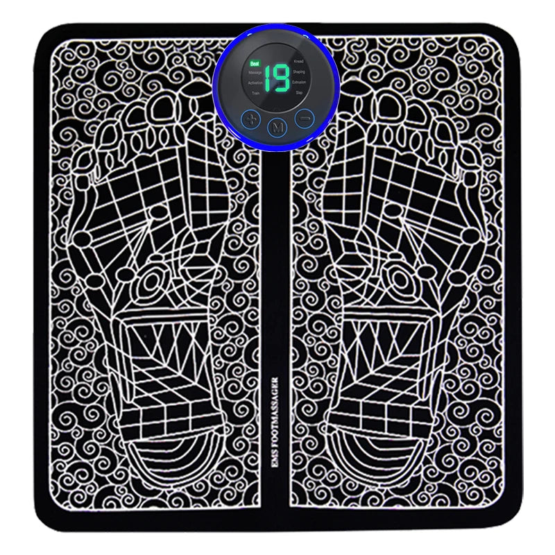 Foot Massage Pad Electric Sole Massage Tool USB Charging Convenient Fast Suitable for Home and Travel Black