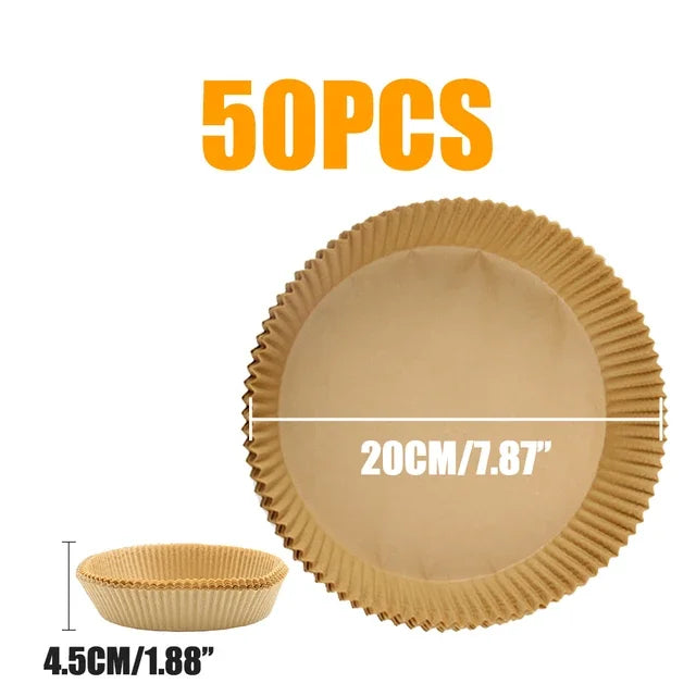 50Pcs Air Fryer Special Paper Oil-Absorbing Food Pad for Air Fryer Oil-proof Disposable Baking Paper AirFryer Accessories