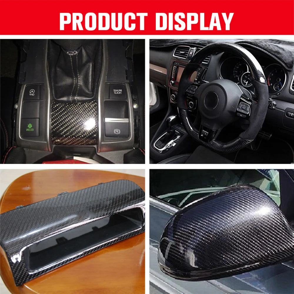 3K 200gsm Carbon Fiber Cloth 50cm/30cm wide Plain Carbon Fabric For Commercial Car Part Sport Equipment