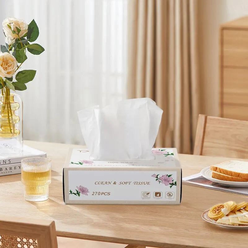 6 Boxes Of 270 Paper Towels, Affordable Family Pack, Sanitary Napkins, Household Napkins, Facial Tissues, Toilet Paper Pink