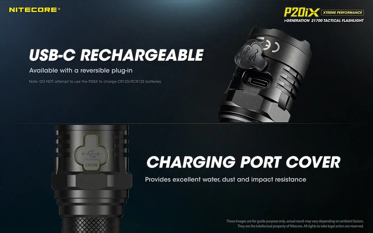 NITECORE P20ix Powerful Tactical LED Flashlight 4000Lumens Rechargeable Torch Light with 21700 Battery for Self-defense Camping