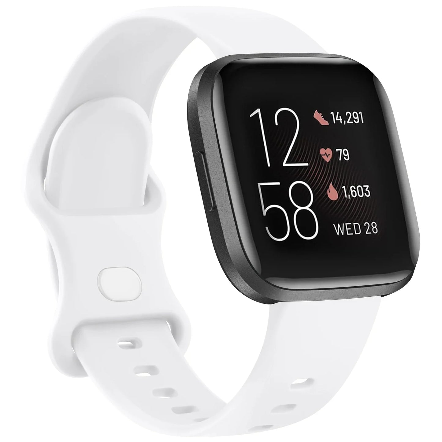 Silicone Watch Strap for Fitbit Versa/Versa 2/Versa Lite Band Soft Adjustable Wristband for Fitbit Versa Smartwatch Watchband