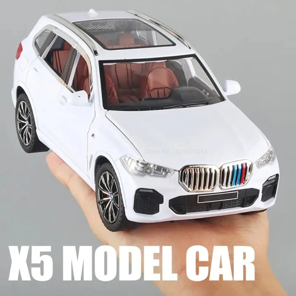 1/24 X5 Alloy SUV Model Car Toy Diecasts Metal Rear Wheel Pull Back Function Vehicle Models With Sound Light Toys For Kids Gifts