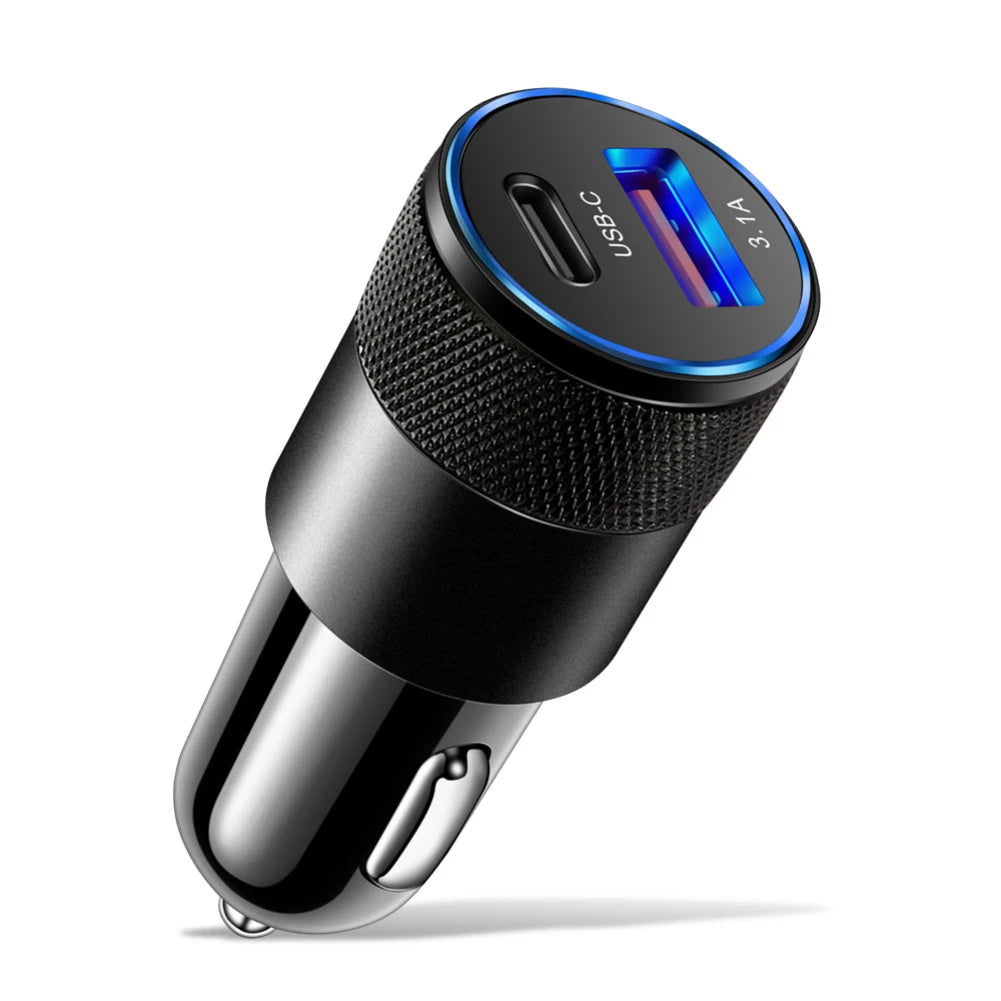 30W Mini USB C Car Charger PD Fast Charge Phone Power Adapter For iPhone Samsung Xiaomi Huawei USB Car Cigarette Lighter Socket