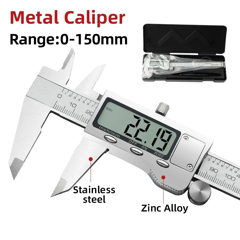 Digital Pachometer Metal Caliper Professional Vernier Caliber Measuring Tools Woodworking Thick Gauge Depth Electronic Ruler