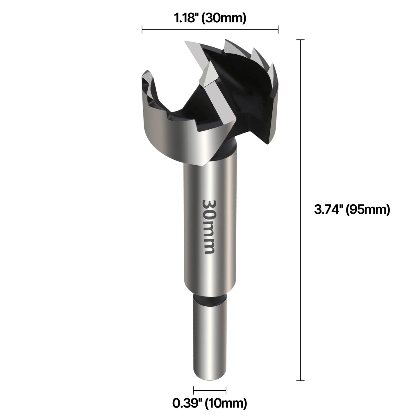 Vearter 1Pc 6mm-100mm Forstner Woodworking Tools Hole Saw Hinge Boring Drill Bits Round Shank High Carbon Steel Cutter