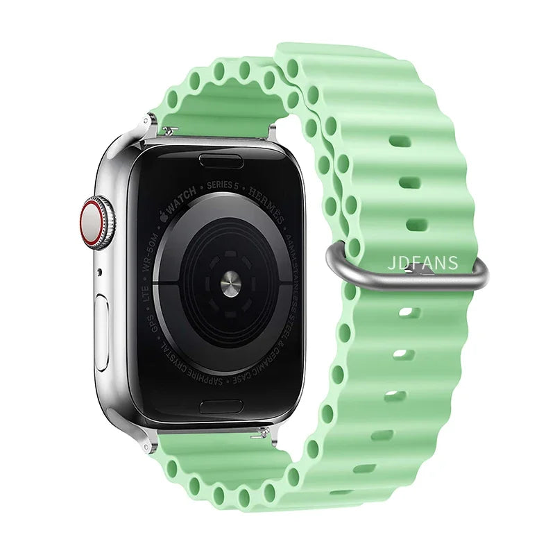Ocean Band for Apple watch Ultra Series 10 9 7 8 5 6 SE 49mm 45mm 46mm 42mm 44mm 40mm 41mm Silicone bracelet correa iWatch Strap