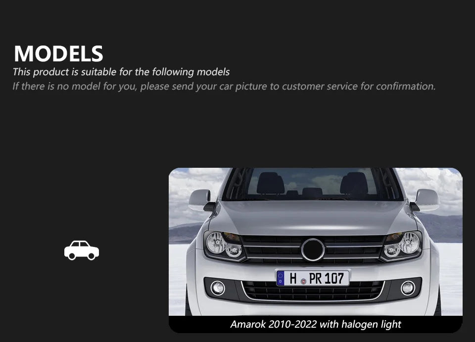 Car Lights for VW AMAROK LED Headlight 2010-2020 AMAROK Head Lamp Drl Dynamic Signal Projector Lens Automotive Accessories