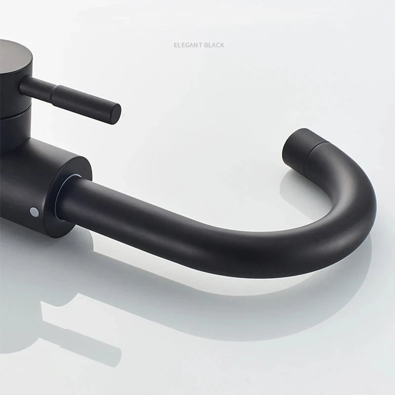 Black Nickel Bathroom Basin Faucet 304 Stainless Steel Hot Cold Wash Mixer Crane Tap 360 Rotation Sink Faucets Single Handle