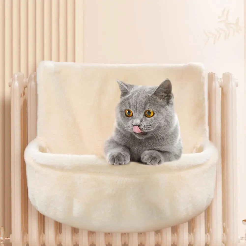 Foldable Cat Bed Removable Cat Bed Cover Cozy Cat Radiator Bed with Metal Frame Plush Hammock for Heaters Foldable for Warmth