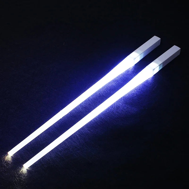 Novel 1 Pair LED Luminous Chopsticks Light Up Durable Lightweight Kitchen Dinning Room Party Food Safe Tableware Multi-color Hot