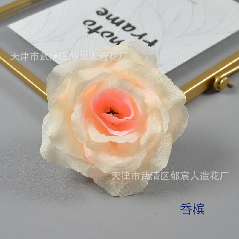 10pcs 10cm Artificial Roses Flower Heads DIY Wedding Home Decoration Party Festival Supplies Fake Flowers