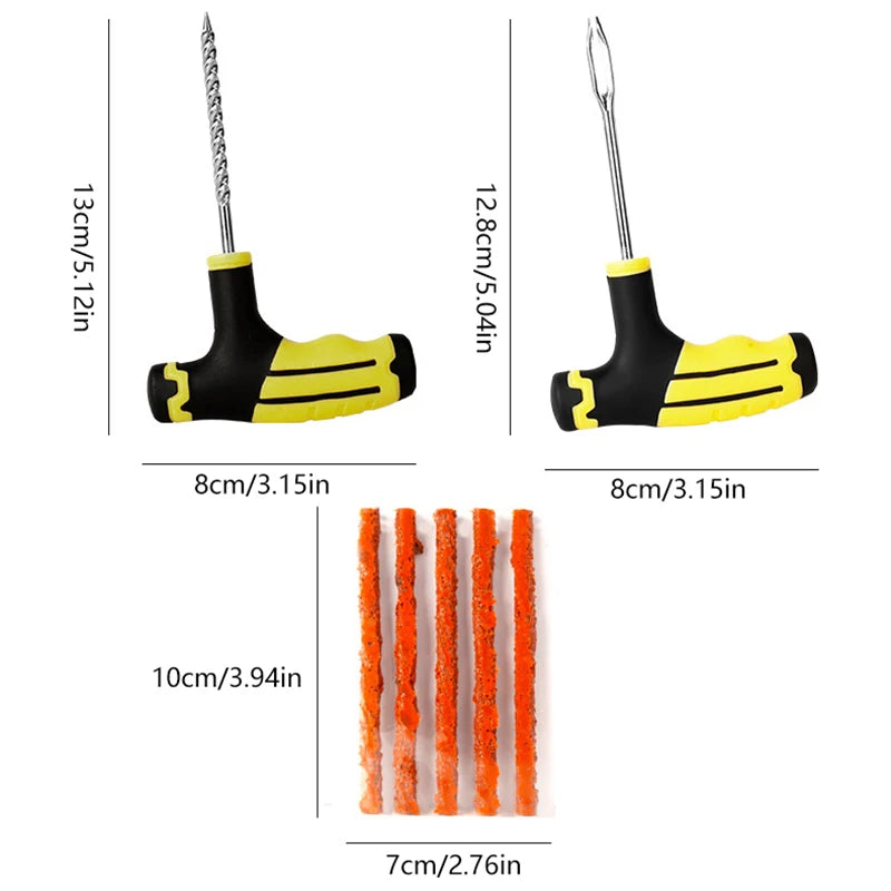 Tire Tubeless Tire Repair Tool Kit For Emergencies Quick Puncture Fixing For Cars Truck RV Jeep ATV Motorcycle Flat Tire Repair
