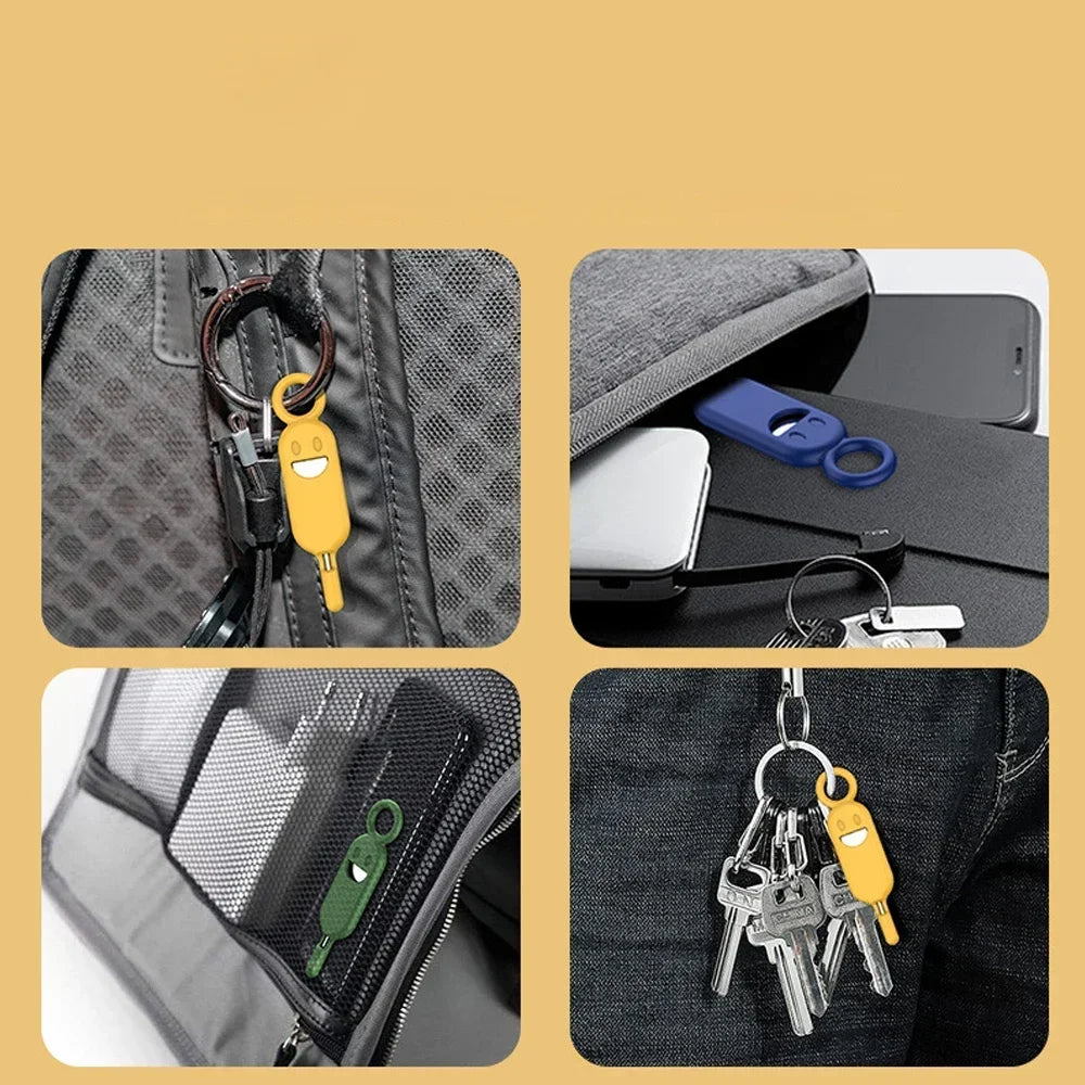 2 IN 1 SIM Card Removal Needle Pin with Protector Holder Anti-Lost Phone SIM Cards Storage Case Tray Ejector Needle Opener