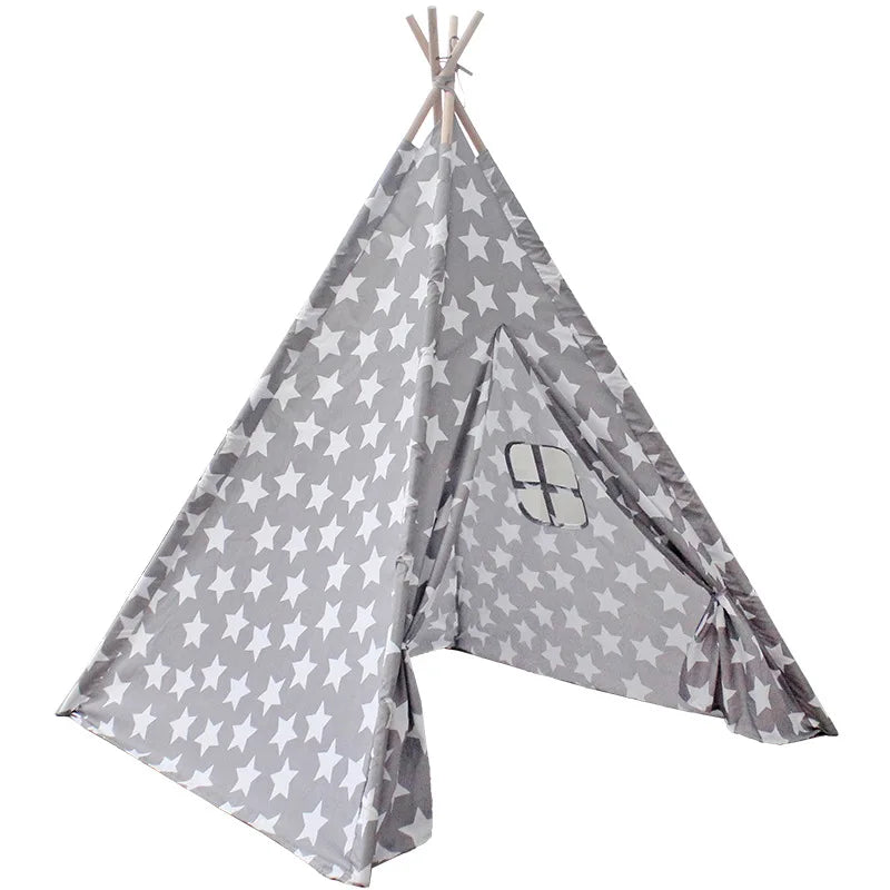 PANGDUBE 110×110×140cm Baby Playpen Children’s Toy Tent Wigwam Indoor Tipi Kids Wooden Play House Children Games Tent
