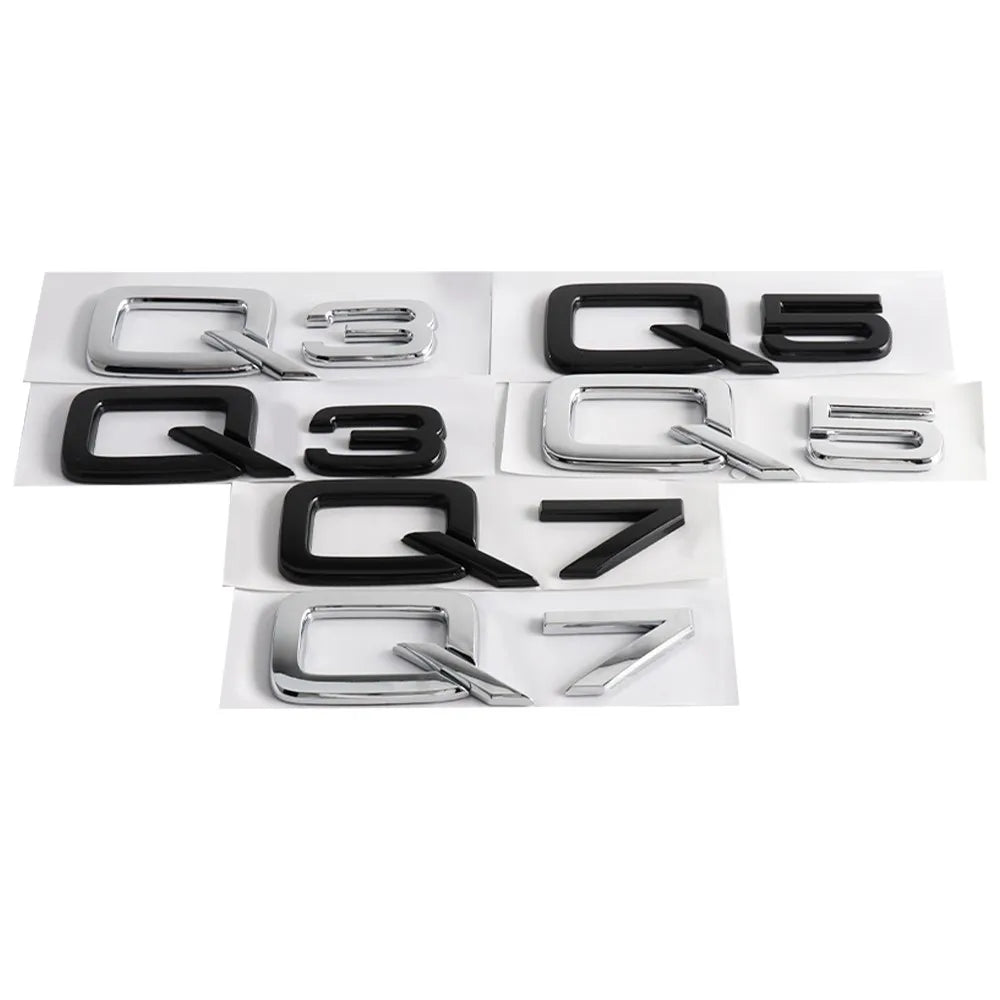 ABS Letter Badge Car Body Rear Trunk Sticker Decoration Accessories For Audi Q3 Q5 Q7 V6T A4 A1 A5 S5 A6 V6T S8 V8T Car Styling