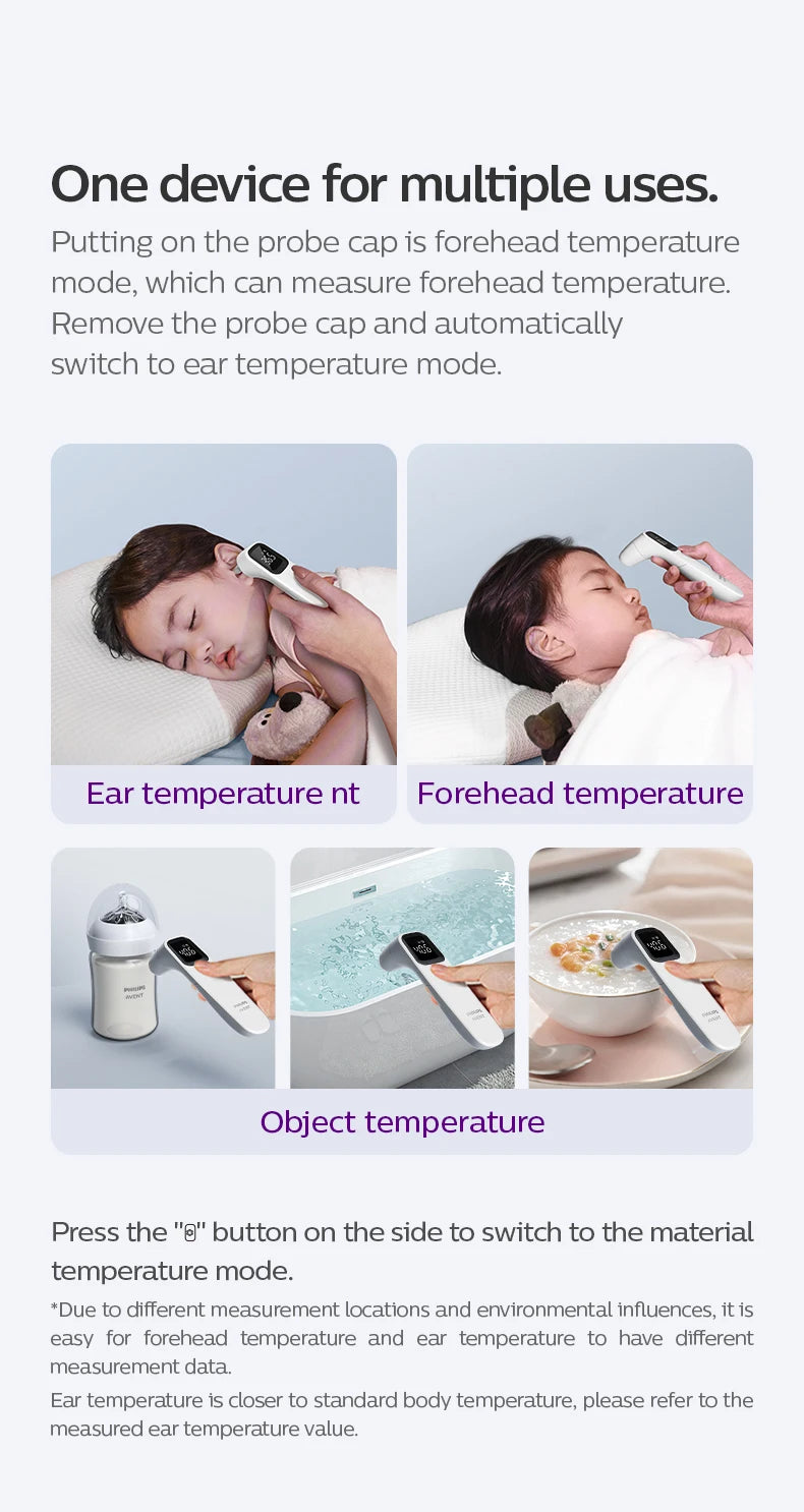 PHILIPS AVENT ear thermometer forehead thermometer two-in-one Infrared thermometer Infant/adult temperature measurement