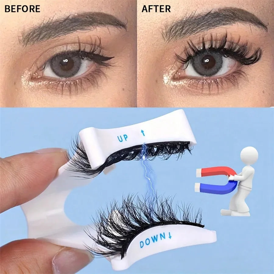 1pc Magnetic Quantum Eyelash Curler With Lashes Assistant And A Colorful Storage Bag