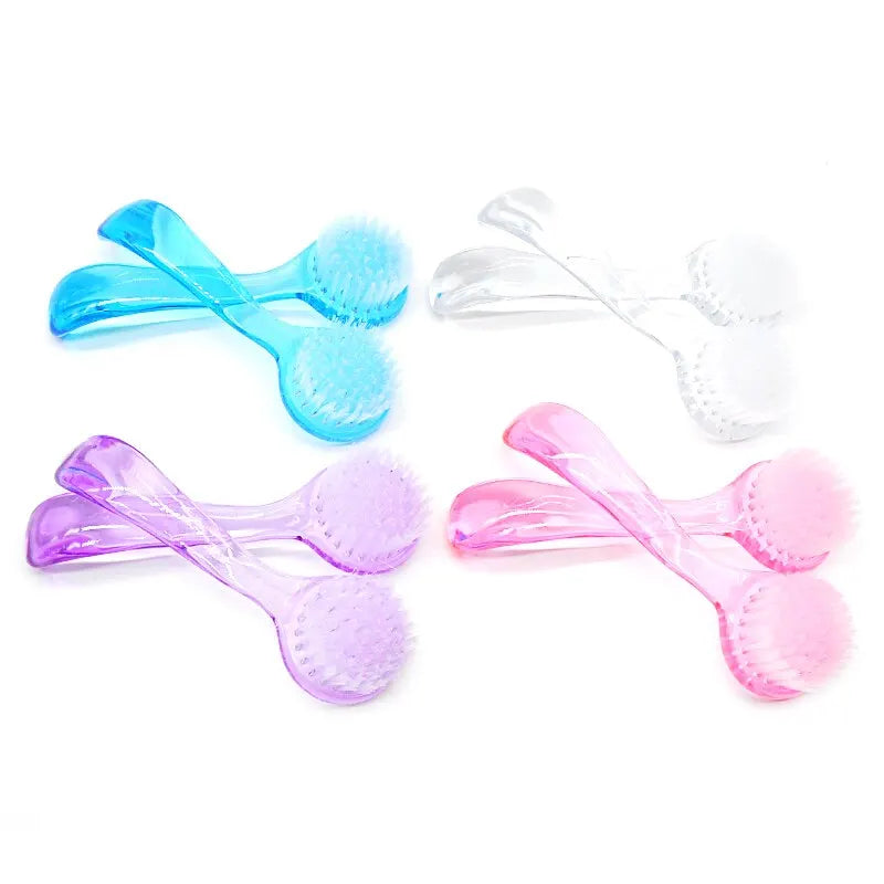 New Plastic Nail Brush Soft Remove Dust Make Up Washing Brushes Dust Round Head Powder Clean With Cap Pedicure