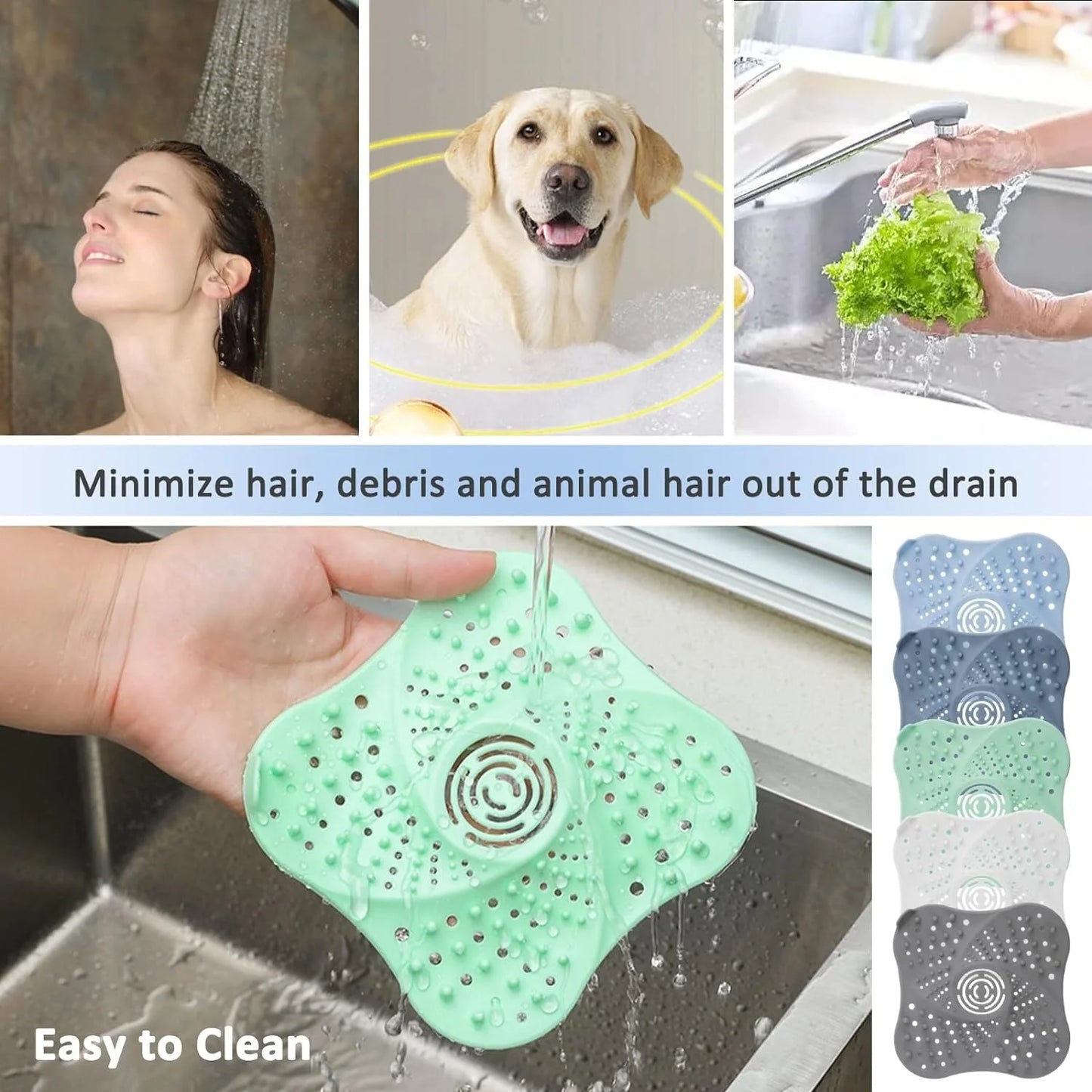 Anti-blocking Hair Catcher Hair Stopper Plug Trap Shower Floor Drain Covers Sink Strainer Filter Bathroom Kitchen Accessories