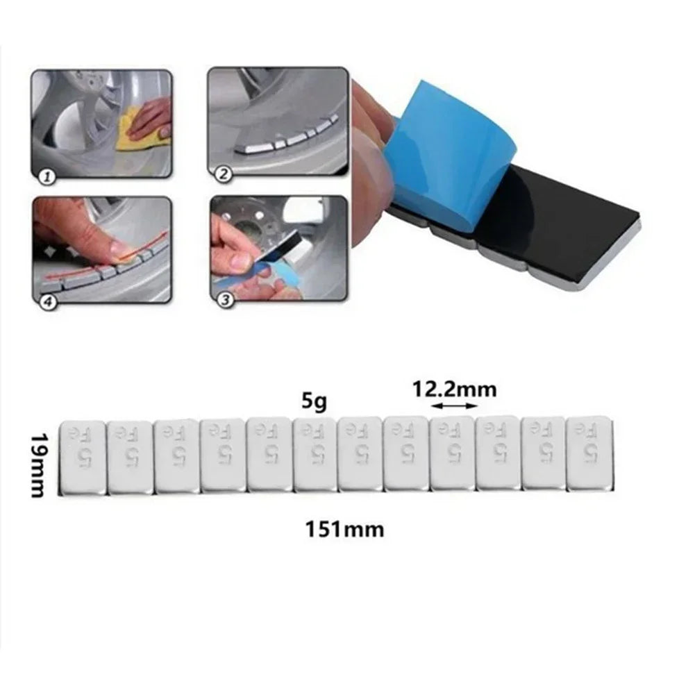 60g Wheel Balance Block Weight Iron Wheel Tyre Balancers For Car Motor Adhesive Wheels Balance Block Electronic Weights Blocks