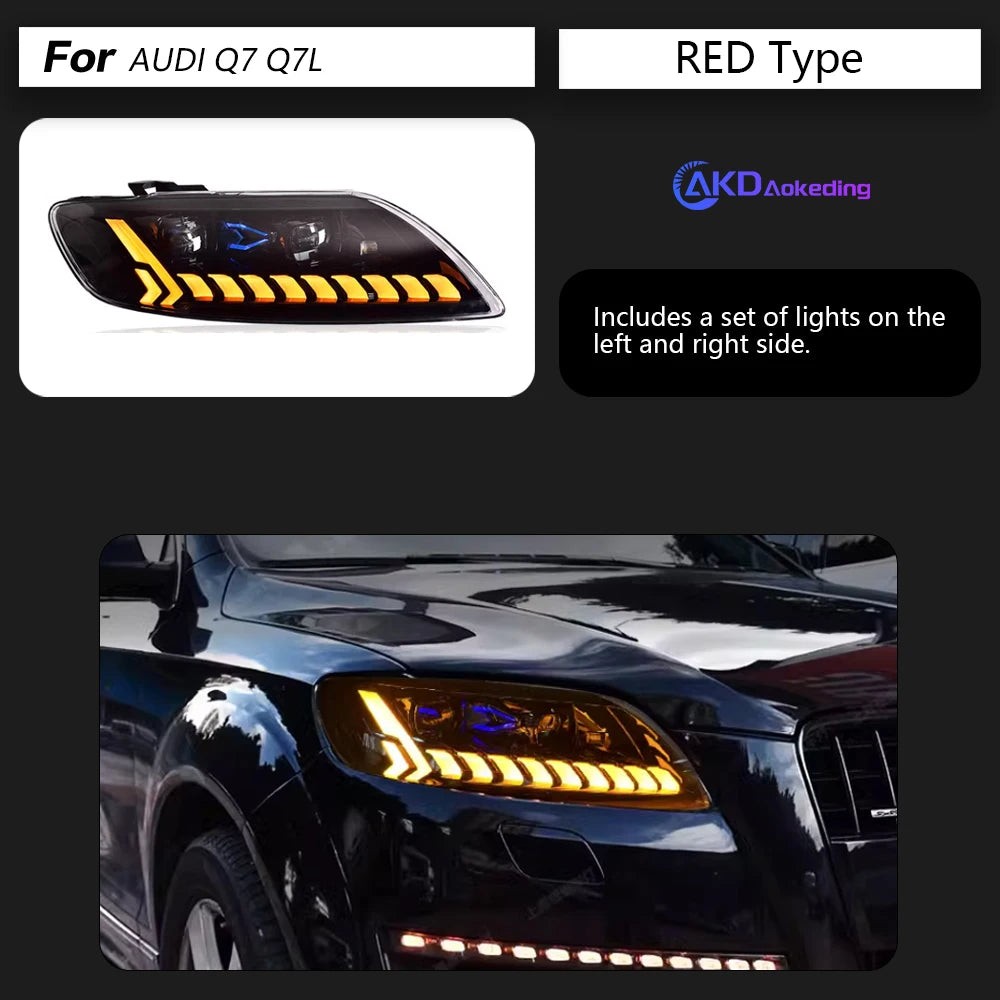 Car Lights for Audi Q7 Q7L Headlight 2006-2015 Q7 Head Lamp Drl Projector Lens Automotive Accessories
