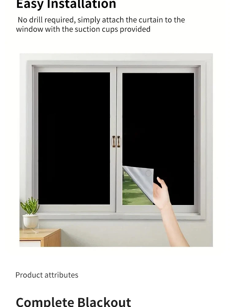 1pcs Plain Curtain, Simple Polyester Blackout Curtain For Home Decor Portable Foldable Travel Curtains, UV Protection, Room