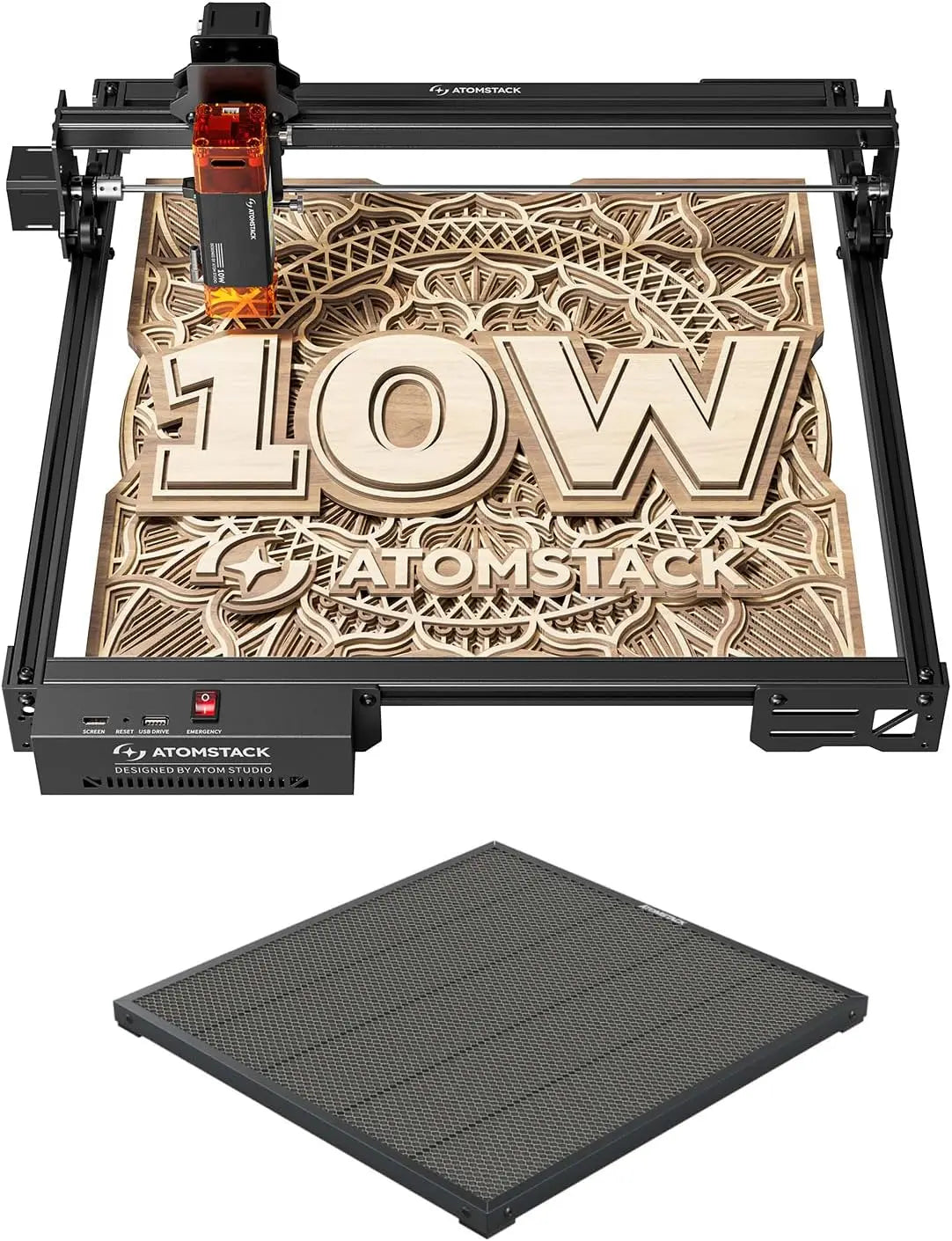 ATOMSTACK A10 PRO V2 Laser Engraver Cutter 10000mW Laser Class 4 400 x400mm 24000mm/min Fast Speed PC Phone App Control