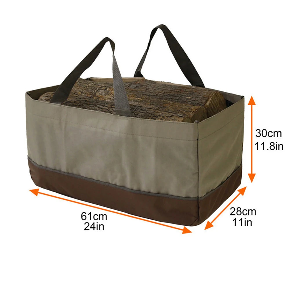 Outdoor Waterproof Firewood Storage Bag – Durable Oxford Organizer for Logs, Charcoal & Transport