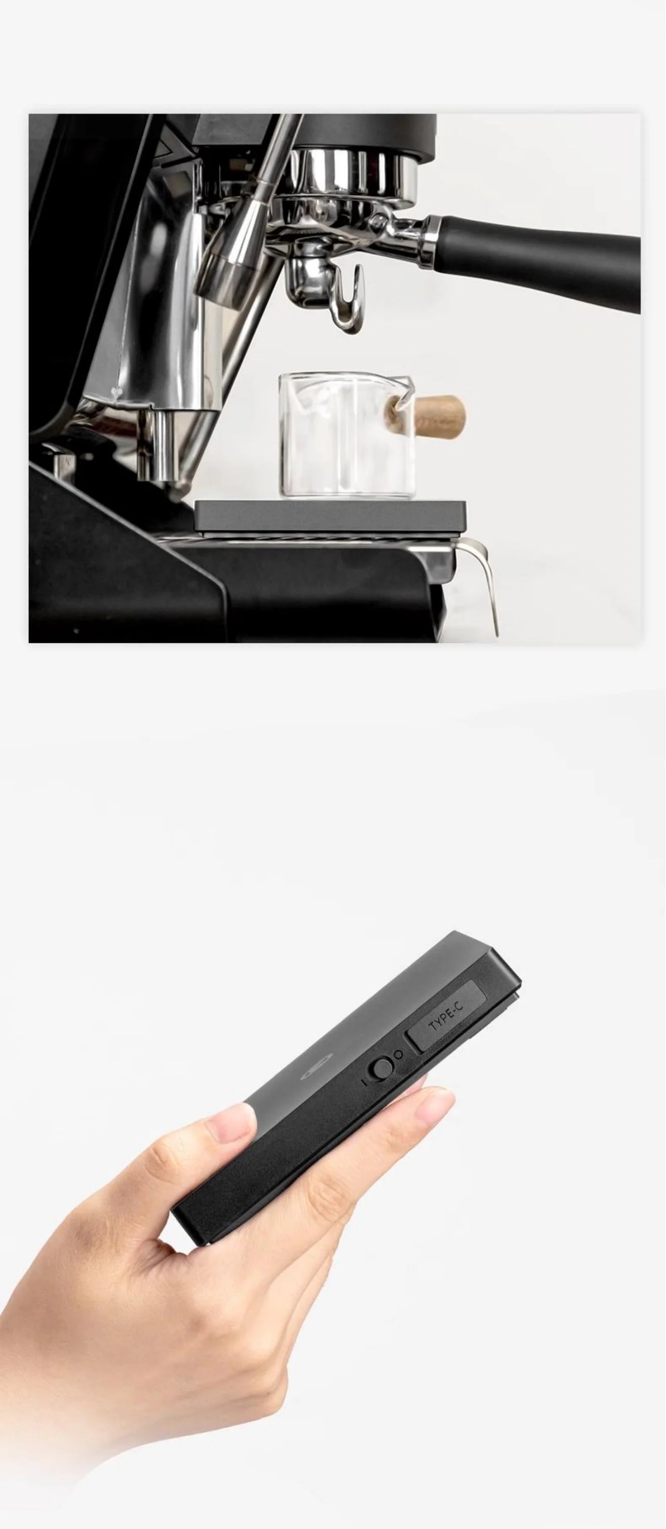 TIMEMORE Store Black Mirror Mini New Espresso Coffee Food Kitchen Scale With Time USB Light Weight Digital Scale