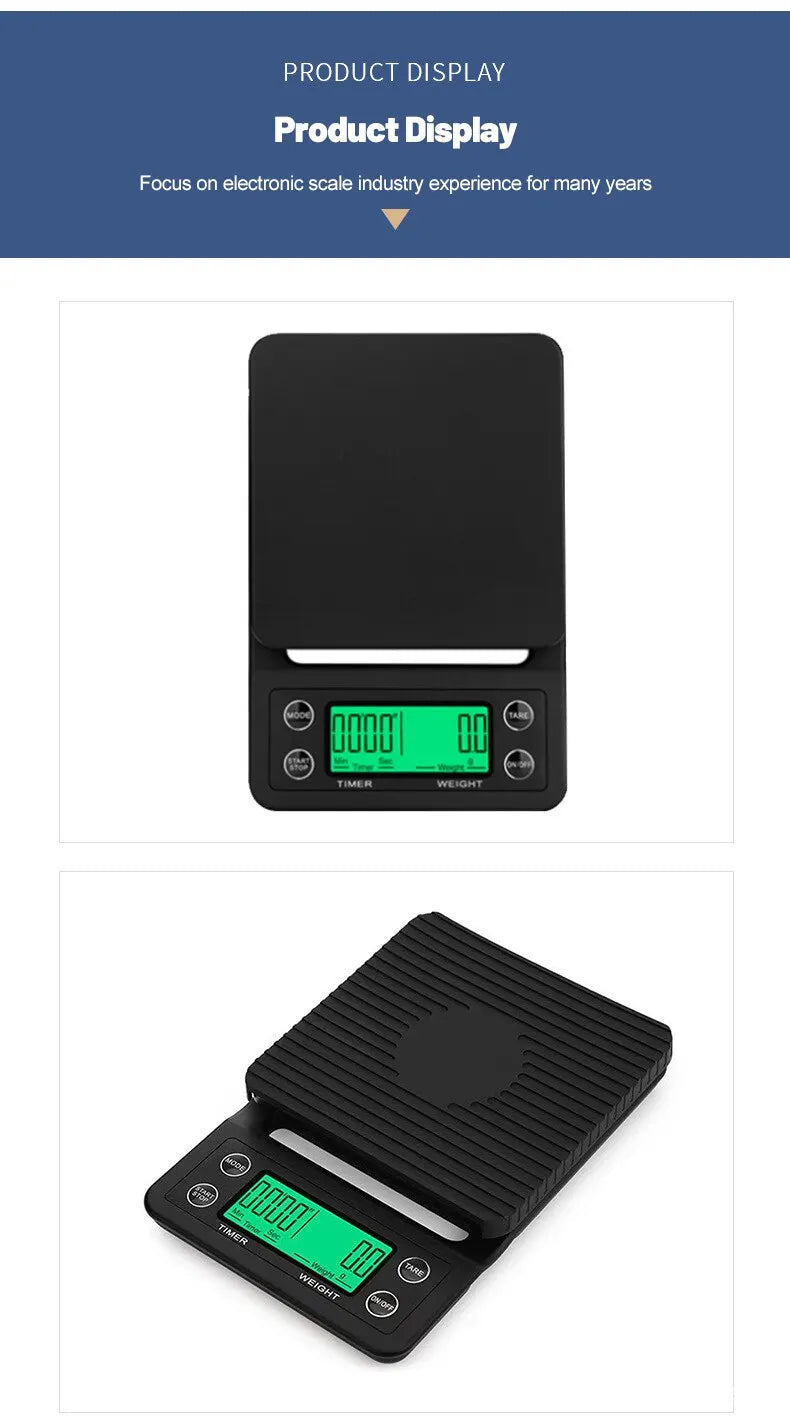 1pc Black Precision Coffee Dropping Scale 0.1g Coffee Dropping Scale With Timer Digital Kitchen Scale High Precision LCD Scale
