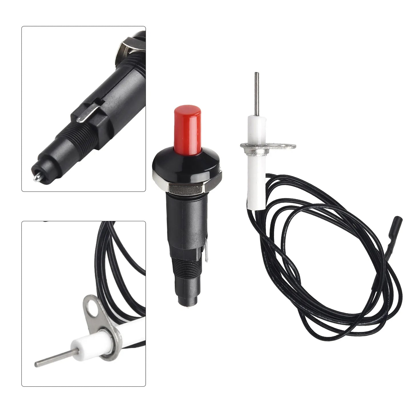 Outdoor Stove Electric Igniter Push Button Piezo Ignitor With Cable Spark Ignition Kit Portable BBQ Kitchen Lighters Home Appli