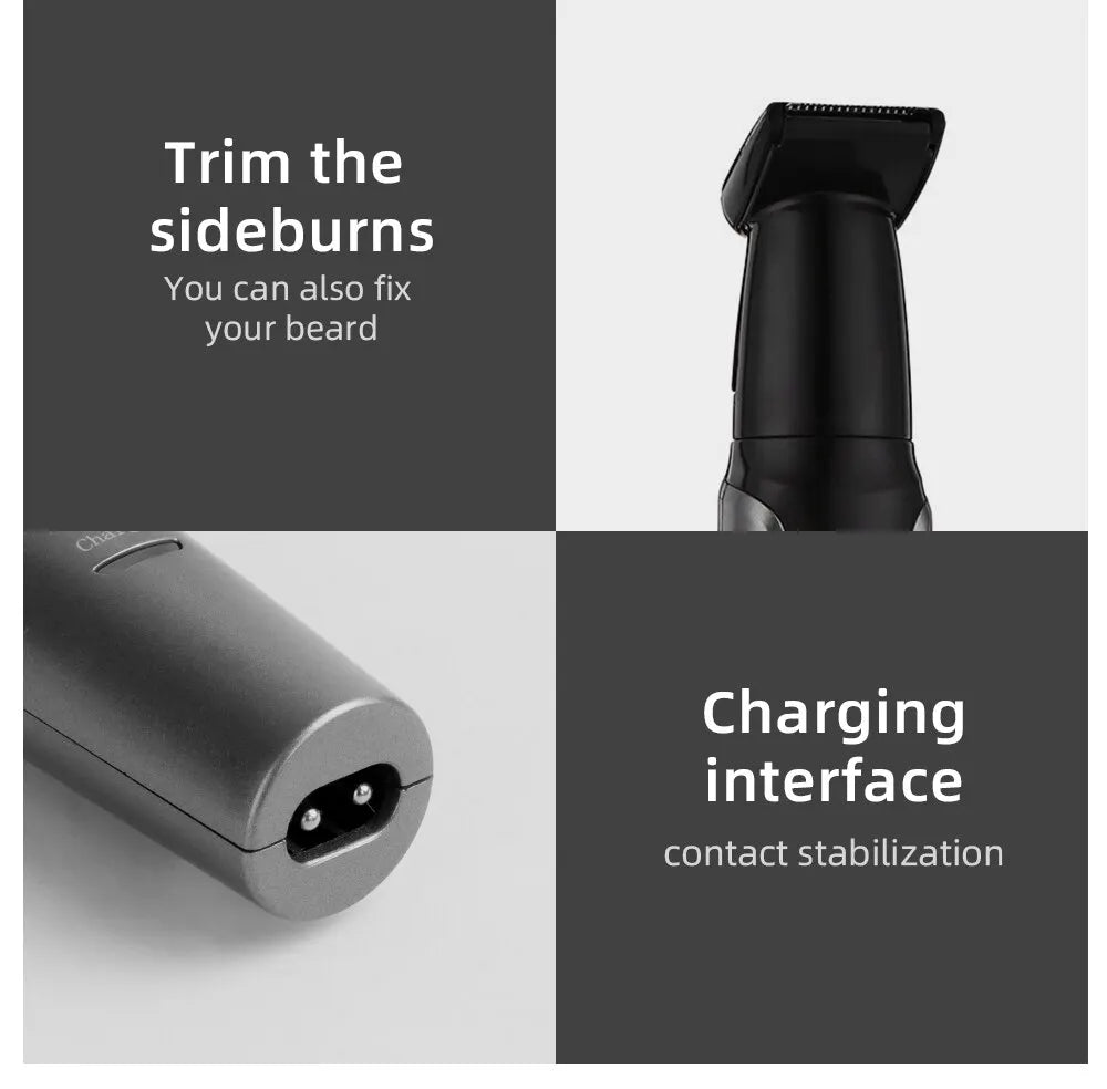 3in1 Rechargeable Nose Trimmer Beard Trimer For Men Micro Shaver Eyebrow Nose Hair Trimmer For Nose And Ear Cleaner Grooming Set