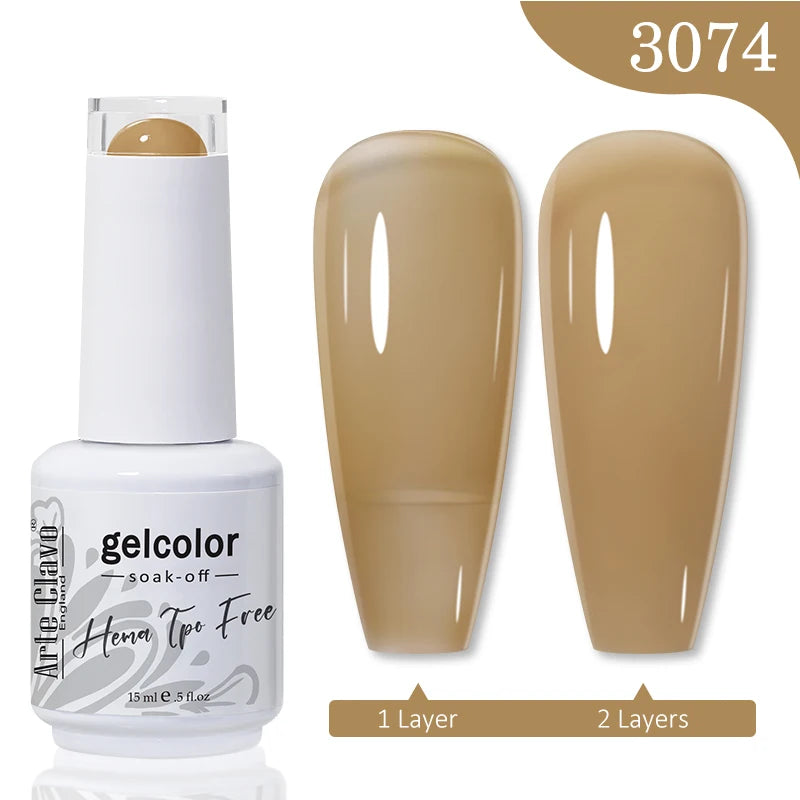 Arte Clavo HEMA TPO FREE Gel Nail Polish Jelly 15ml LED Nail Gel Hybrid Varnish Matt Top Base Coat Nail Art Gellak Primer