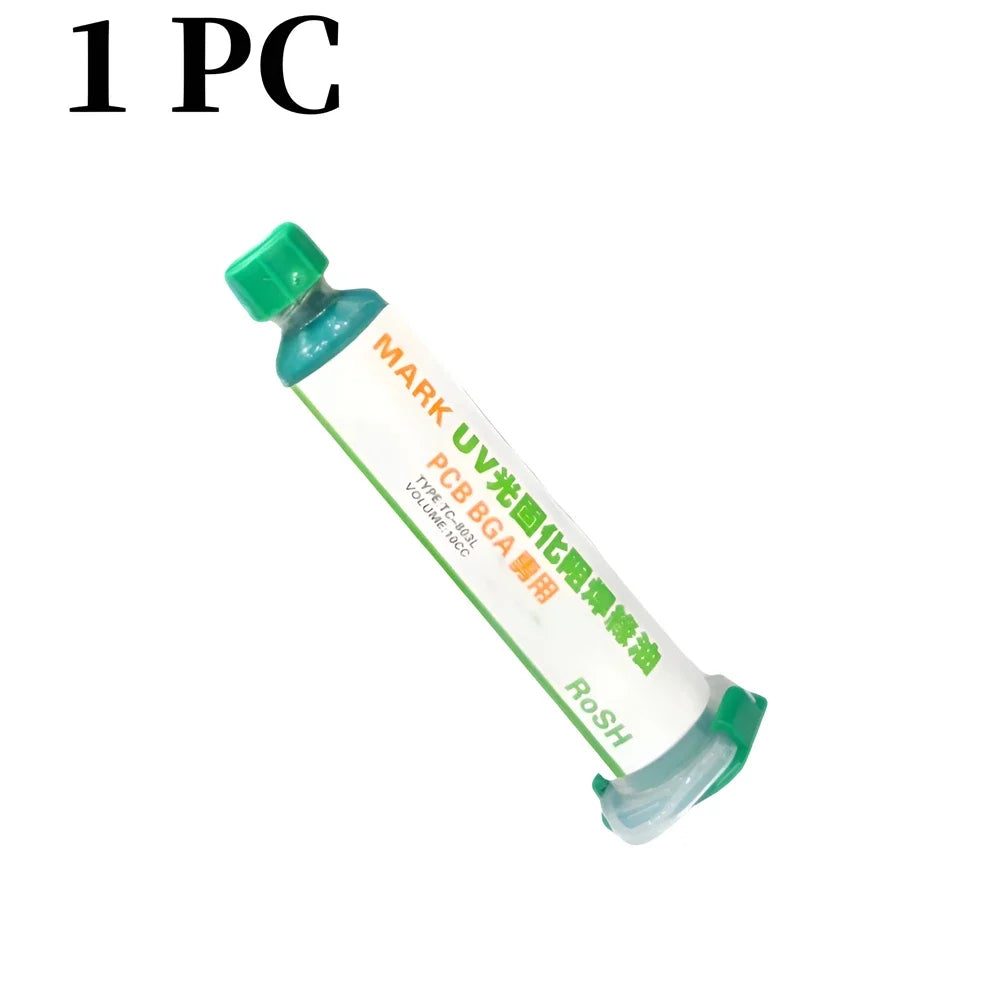 1-5pcs 10CC UV Curing Solder Mask Ink Resistance Paste Green Oil for PCB BGA Circuit Board Protect Paint Electronic Repair Tools
