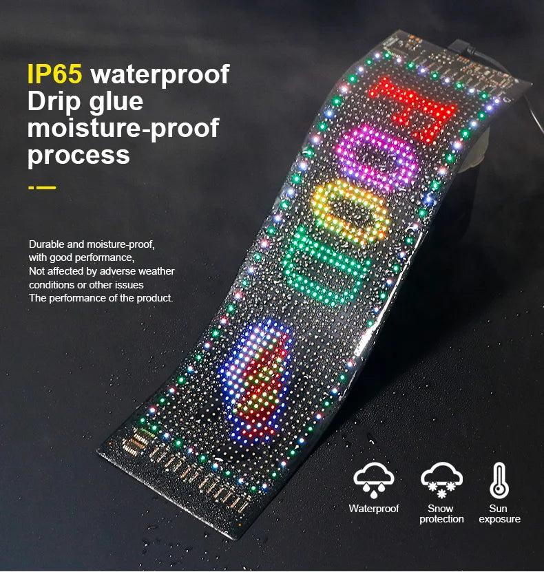 LED Matrix Pixel Panel USB 5V Flexible Addressable RGB Pattern Graffiti Scrolling Text Animation Display Car Shop Bluetooth APP