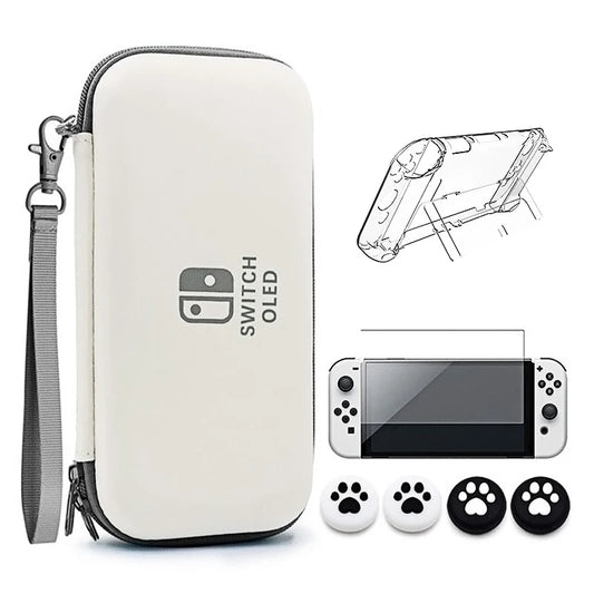 New Switch OLED Storage Carrying Case  7 in 1 Kit for Nintendo Switch OLED Crystal Shell For Switch Oled Accessories