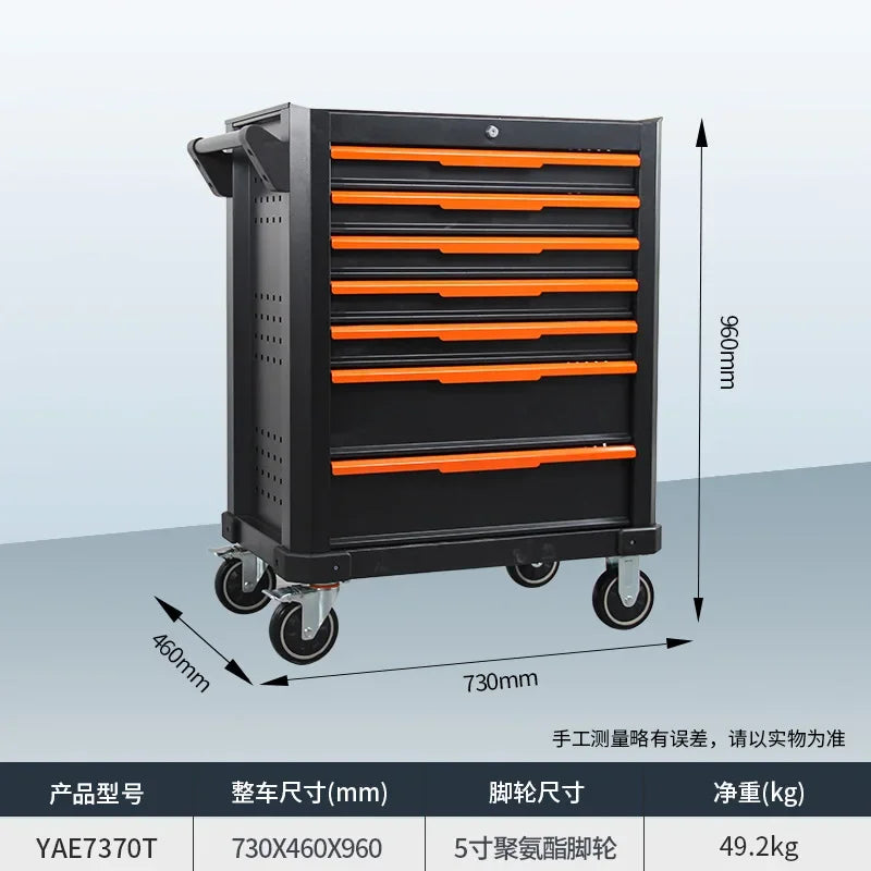 2025 hot saleAuto repair tool cart Drawer type parts cabinet Mobile trolley Hardware storage cabinet Heavy tool cabinet Cross-bo