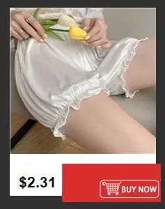 Summer Women's Shorts Ice Silk Underwear Frilly Light Pants Lolita JK Pumpkin Ruffle Bloomers Safety Pants Spodenki Damskie