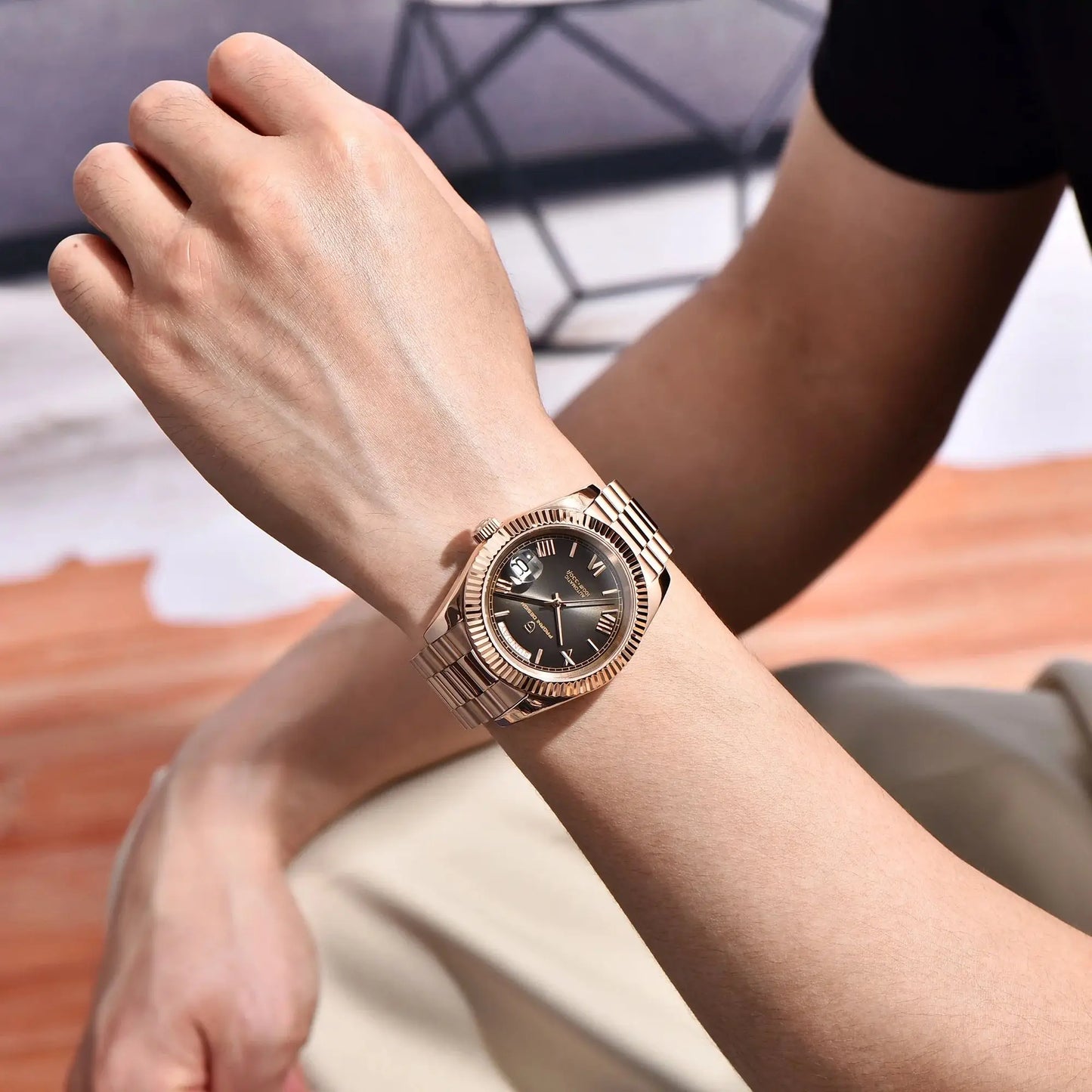 2025 New PAGANI DESIGN DD40 Luxury Rose Gold Automatic Watch For Men Mechanical Watches AR Sapphire Glass Date Wrist watch Men