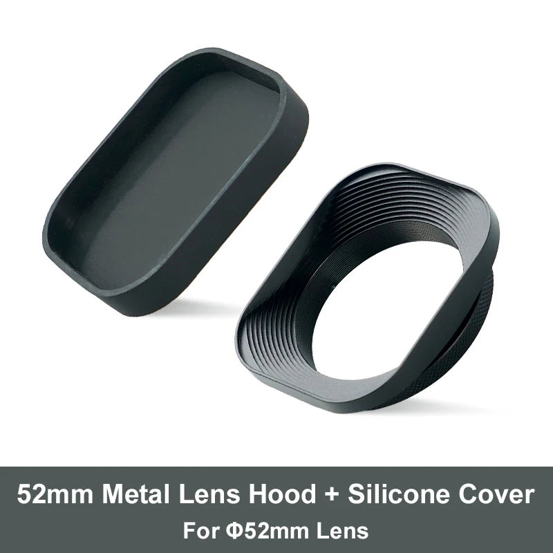 Metal Camera Square Lens Hood Universal Retro Reduce Light for Fuji Fujifim 39mm 43mm 46mm 49mm 52mm Filter Adapter Ring Metal