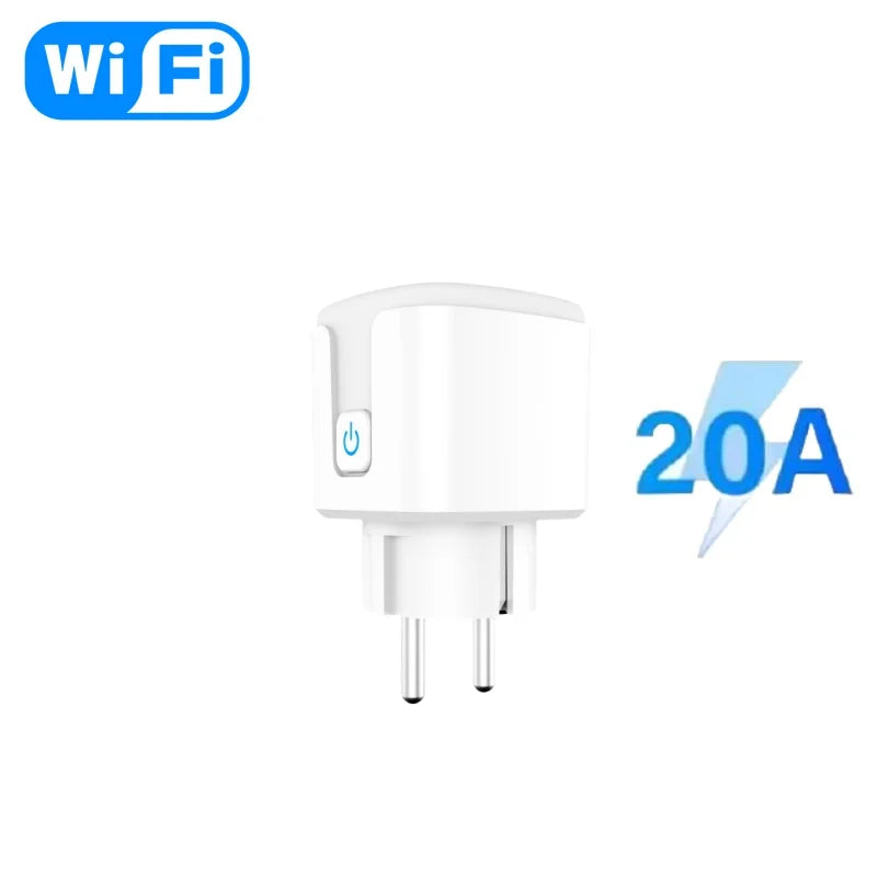 WiFi Smart Plug Socket EU 16/20A with Power Monitoring Timing Voice Control Works with Tuya Alexa Google Home Smart Life