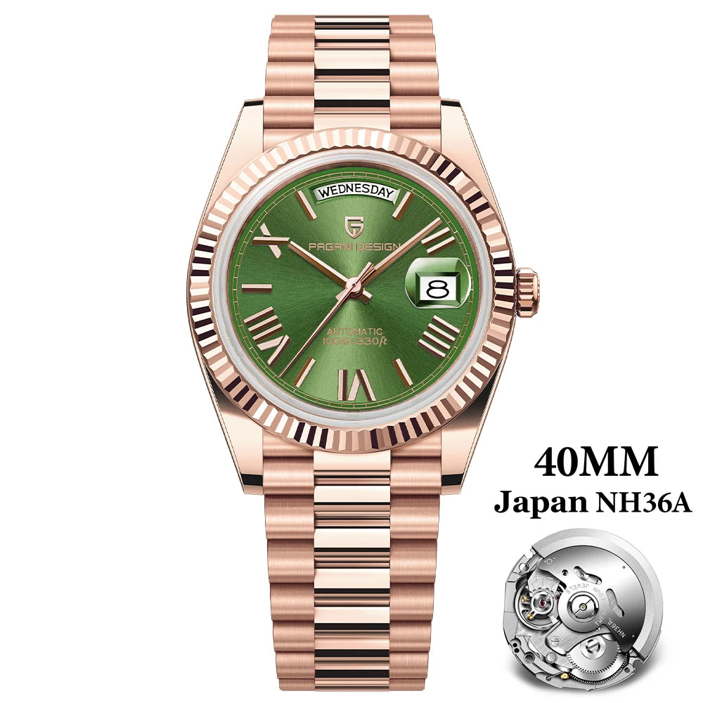 2025 New PAGANI DESIGN DD40 Luxury Rose Gold Automatic Watch For Men Mechanical Watches AR Sapphire Glass Date Wrist watch Men