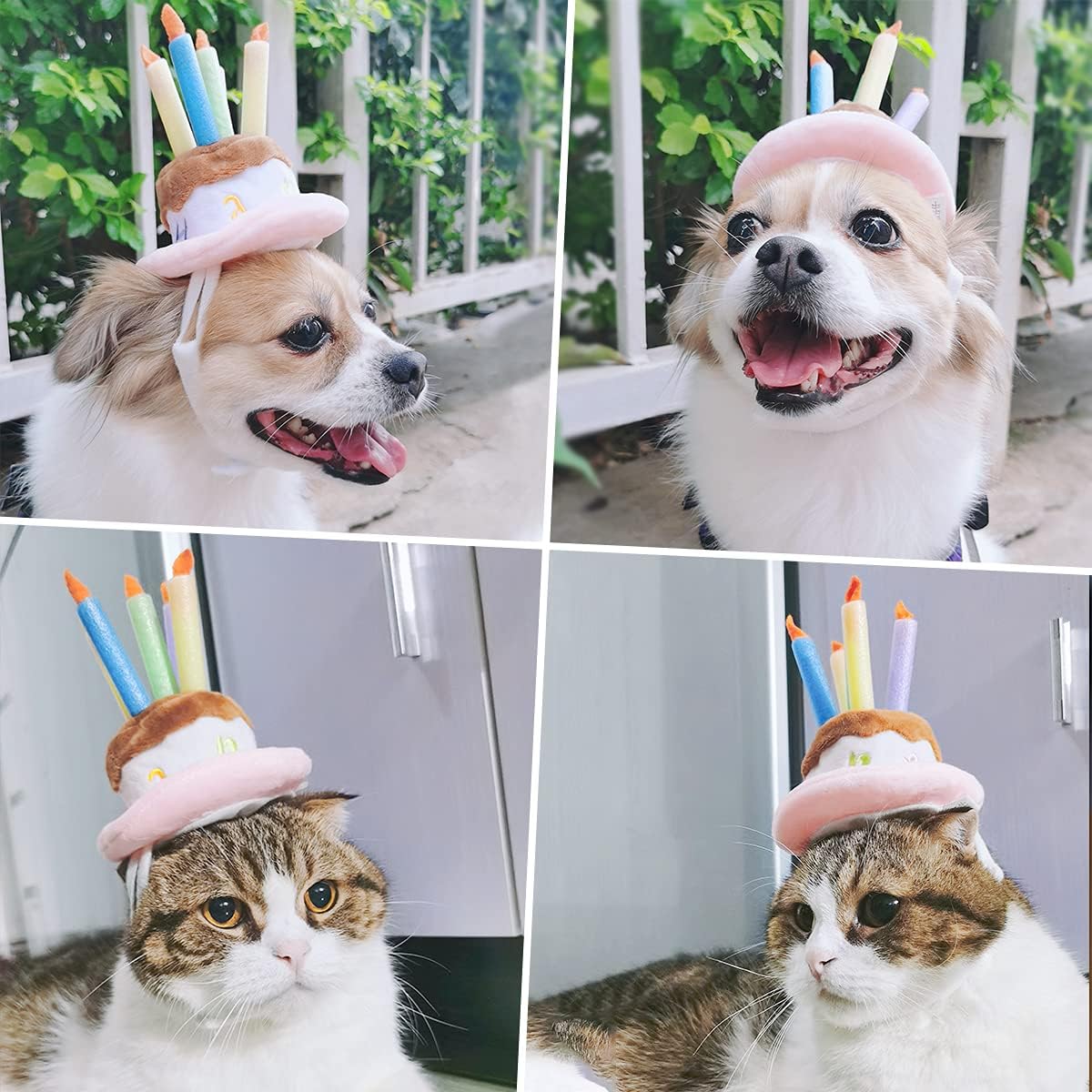 Pet Puppy & Cat Birthday Cake Hat,Holiday Pet Costume Cat Birthday Hat Small Dog Birthday Cake Hat Dog Birthday Party Supplies