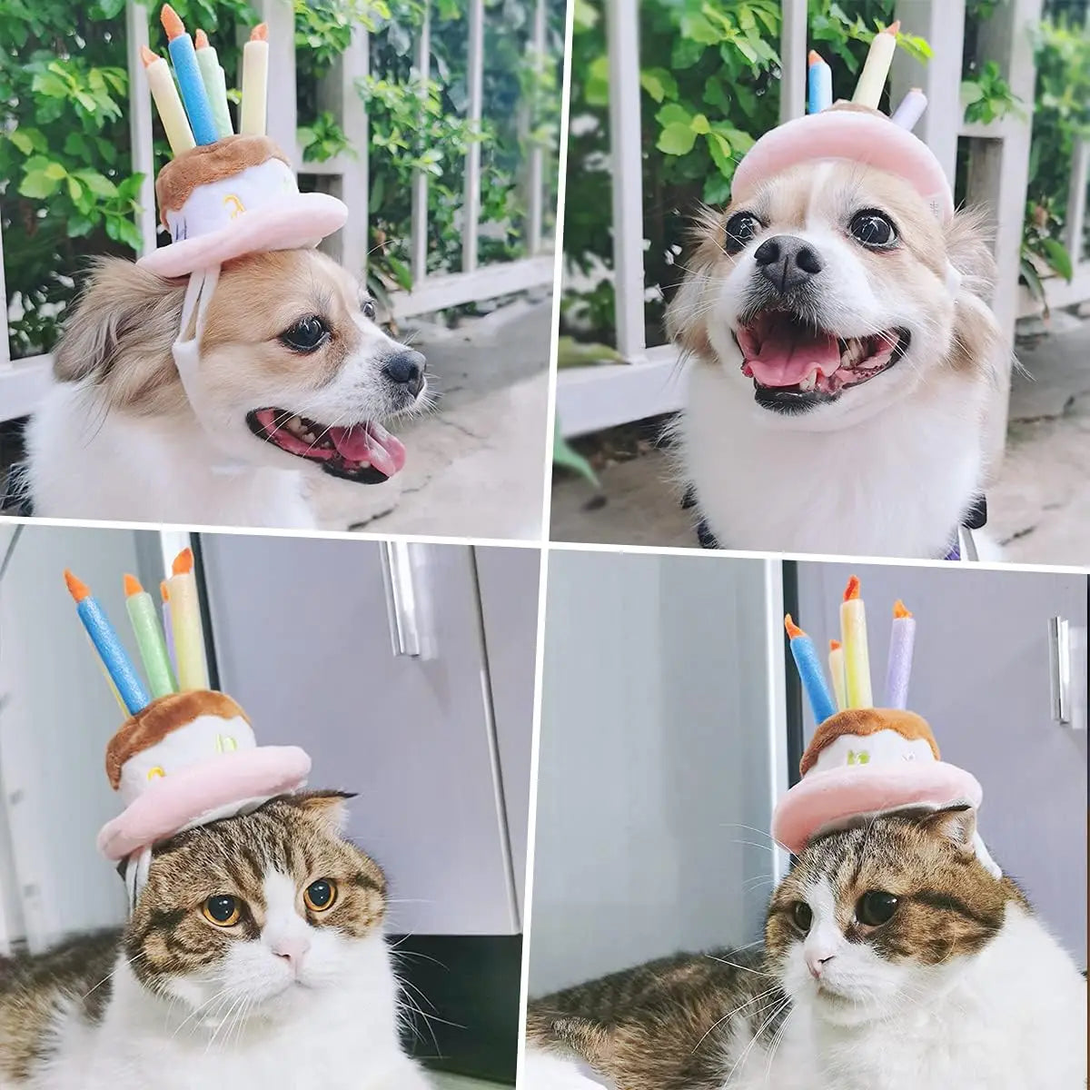 Pet Puppy & Cat Birthday Cake Hat,Holiday Pet Costume Cat Birthday Hat Small Dog Birthday Cake Hat Dog Birthday Party Supplies