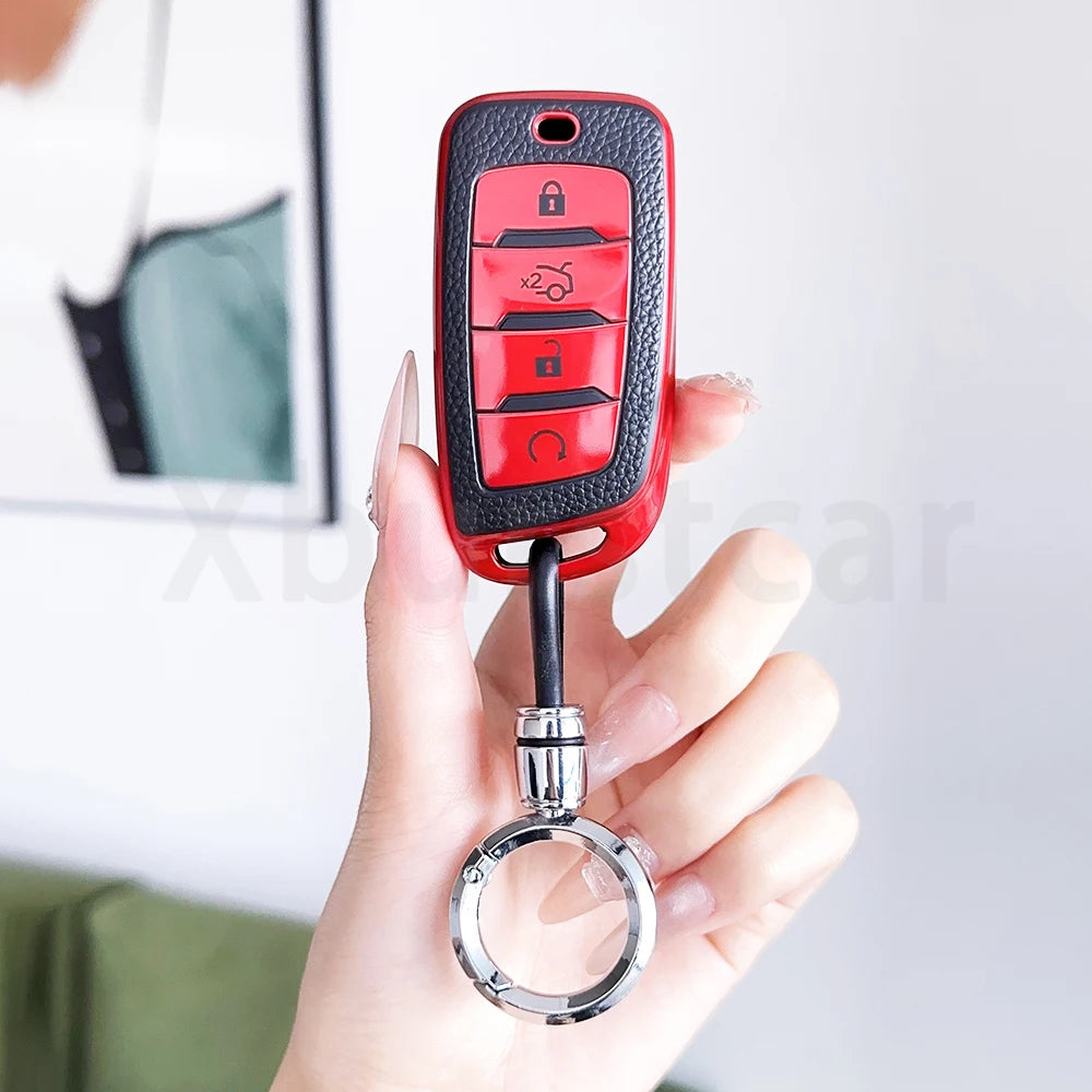 TPU Leather Car Remote Key Case Cover For Changan CS25 CS95 CS85 CS85 CS35 plus Auto Shell Fob Bag Holder Keyless Protector