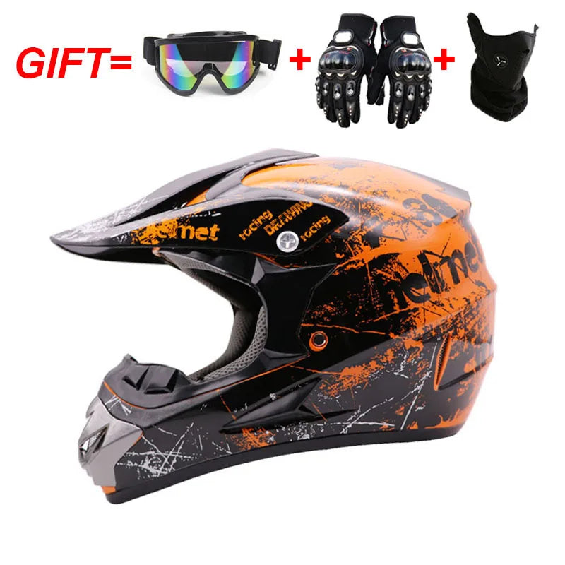 Adult Motocross Dirt Bike Helmet Dirtbike ATV Helmet Unisex Adult Men Women Adjustable Off-Road Motorcycle Helmet