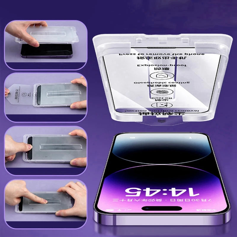 1/2PCS Premium Tempere Glass For iPhone 16 Pro Max Dust Free Screen Protector for iPhone 14 15 Pro Max 15+ 16 Plus 16 Pro Glass